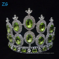Luxe mariage Tiara avec peridot vert Crystal beauté boucles d&#39;art